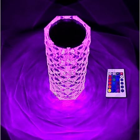 Rose Crystal Diamond Table Lamp With Remote Control