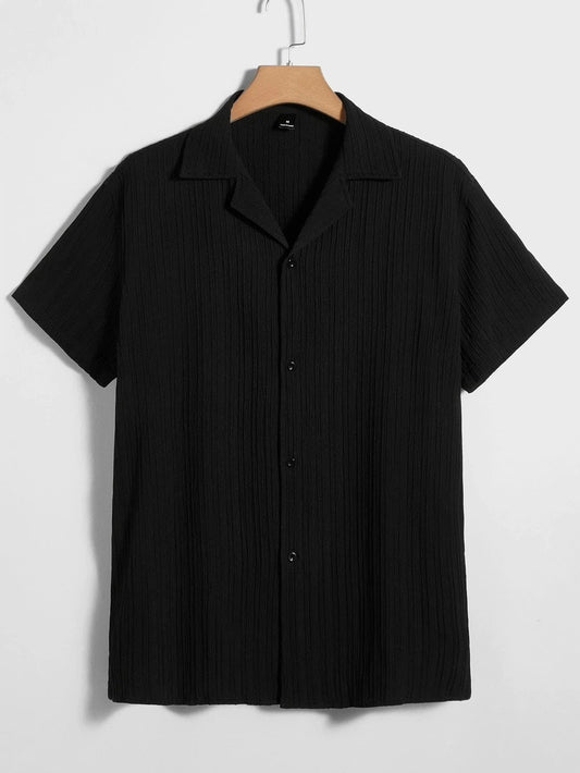 Black Color Half Sleeves Regular Fit Formal Shirt for Men